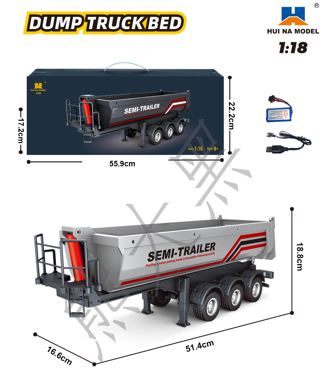 Truk RC Huina 1509 & Trailer 1 - Rc Hobby Grade Truck ulasan dan harga